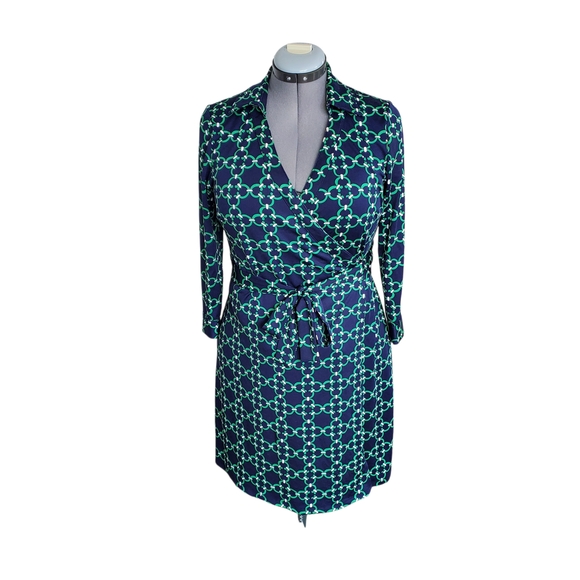 Dresses & Skirts - Stylish Blue and Green Patterned Dress